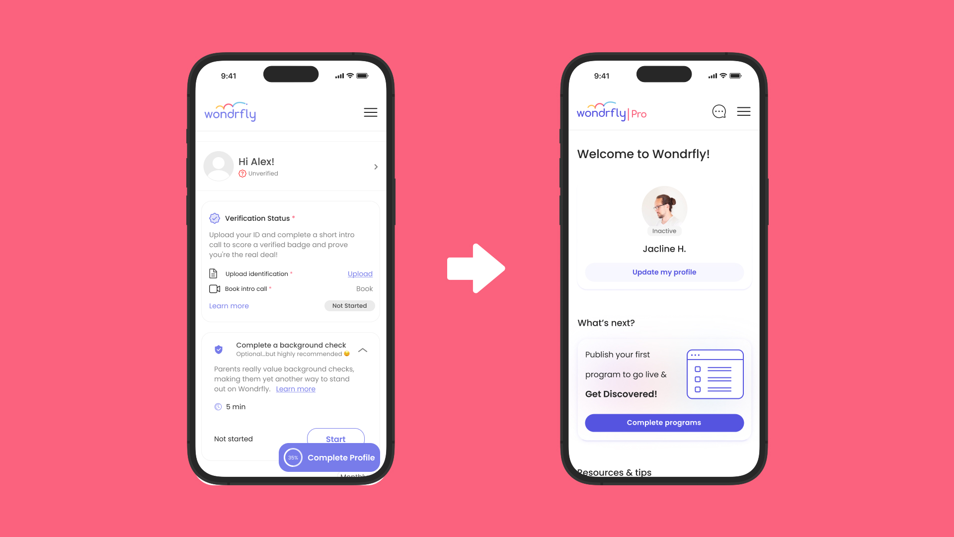 Before and after homepage redesign